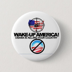Extremer AntiObama scherzt Knopf 01 Button