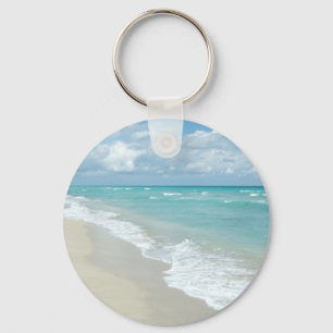 Extremer Entspannungs-Strand-Ansicht-Weiß-Sand Schlüsselanhänger