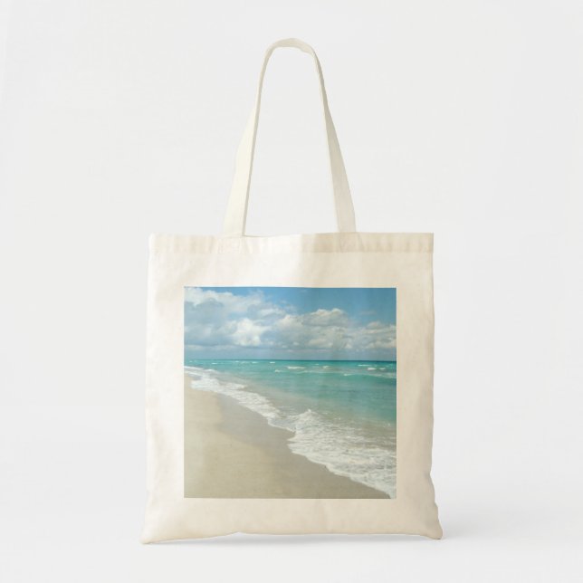 Extremer Entspannungs-Strand-Ansicht-Weiß-Sand Tragetasche (Vorne)