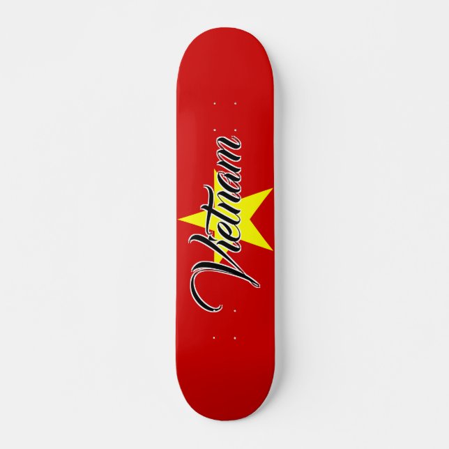 Extremer Vietnam-Flaggen-Gelb-Stern-Entwurf Skateboard (Vorne)