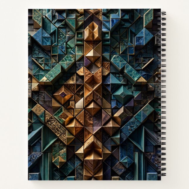 Extremes 3D vertikales Mosaik Notizbuch (Rückseite)