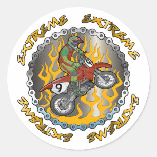 Extremes Dirtbike Runder Aufkleber