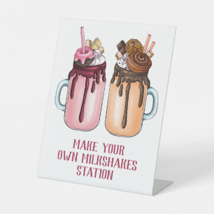 Extremes Milchshakes-Party Sockelschild