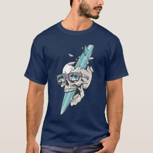 Extremes Surf-Schädel-Surfing-Sommer-Strand-Shirt- T-Shirt