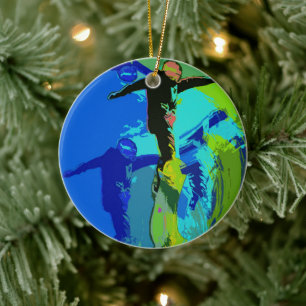 Extremrennen - Snowboarder Keramik Ornament