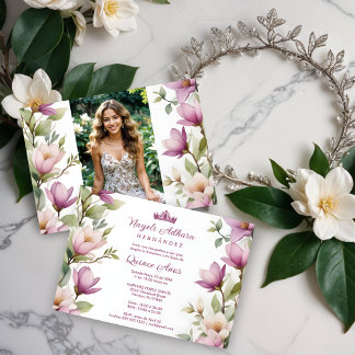 Exuberant Lovely Spring Magnolia Frame Garlands Einladung