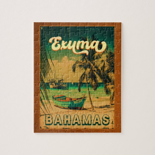 Exuma Bahamas - Beach Vintag Retro Souvenirs (Vertikal)