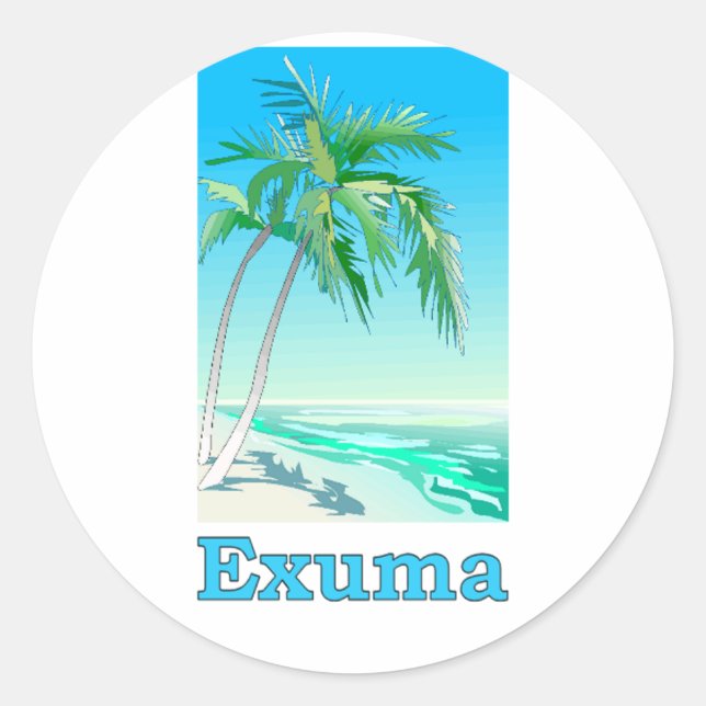 Exuma, Bahamas Runder Aufkleber (Vorderseite)
