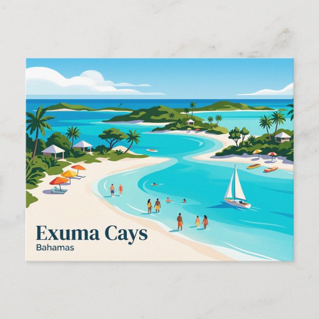Exuma Cays Bahamas Postkarte (Vorderseite)