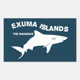 Exuma-Inseln - Bahamas Hai-Tauchen Rechteckiger Aufkleber