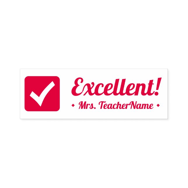 "Exzellent!" + Name des Lehrers für benutzerdefini Permastempel (Design)