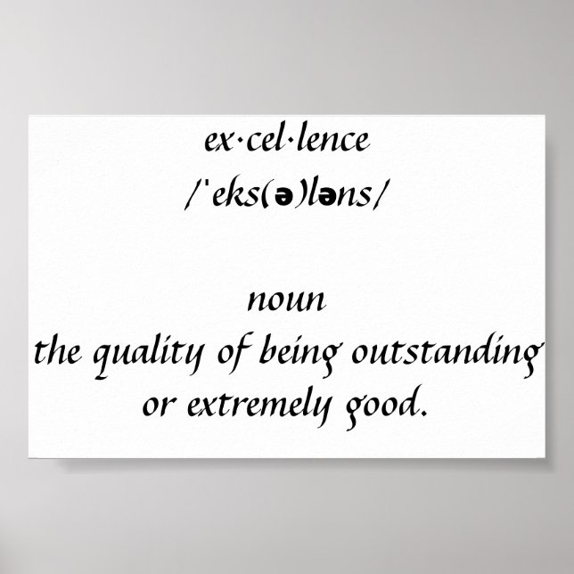 Exzellenz (Definition) Poster (Vorne)
