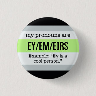 Ey/Em Pronomina - Agender Flagge Button