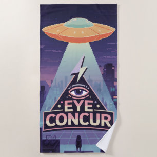 EYCONCUR ALIEN PYRAMID POWER Badetuch