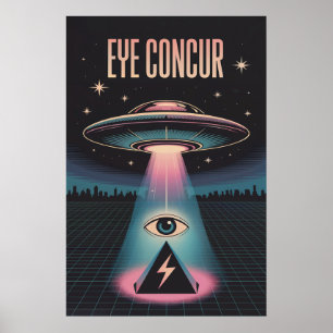 EYCONCUR ALIEN PYRAMID POWER POSTER