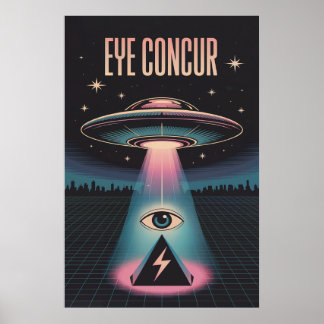 EYCONCUR ALIEN PYRAMID POWER POSTER