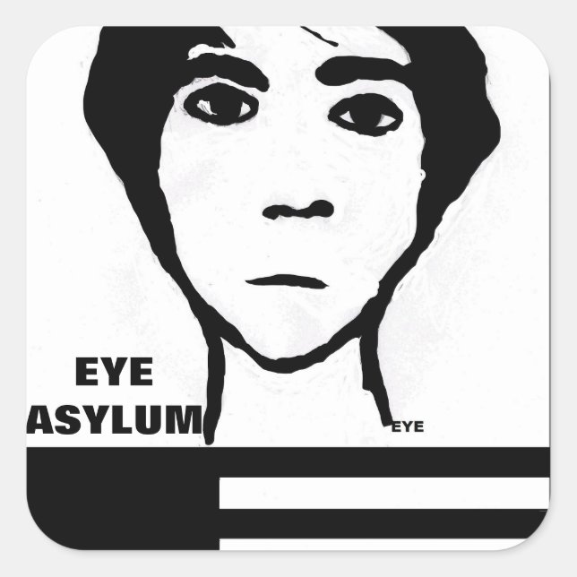 EYE ASYLUM QUADRATISCHER AUFKLEBER (Vorderseite)