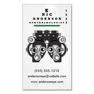 Eye Care Specialist Phoropter Magnetische Visitenkarte