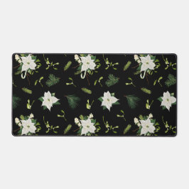 Eye Catching Floral Pattern Classic Black Schreibtischunterlage