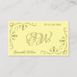 Eye Catching Gold Verziert Corners Initialen auf C Visitenkarte