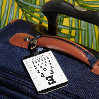 Eye Chart Snellen Chart Luggage Tag Gepäckanhänger
