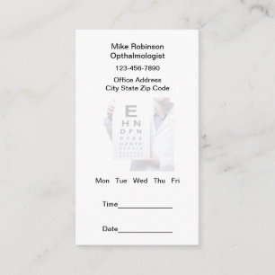 Eye Doctor Ernennung Erinnerung Businesscard Terminkarte