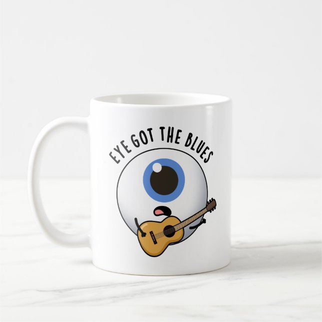Eye Got die Blues Funny Eyeball Music Puff Kaffeetasse (Links)