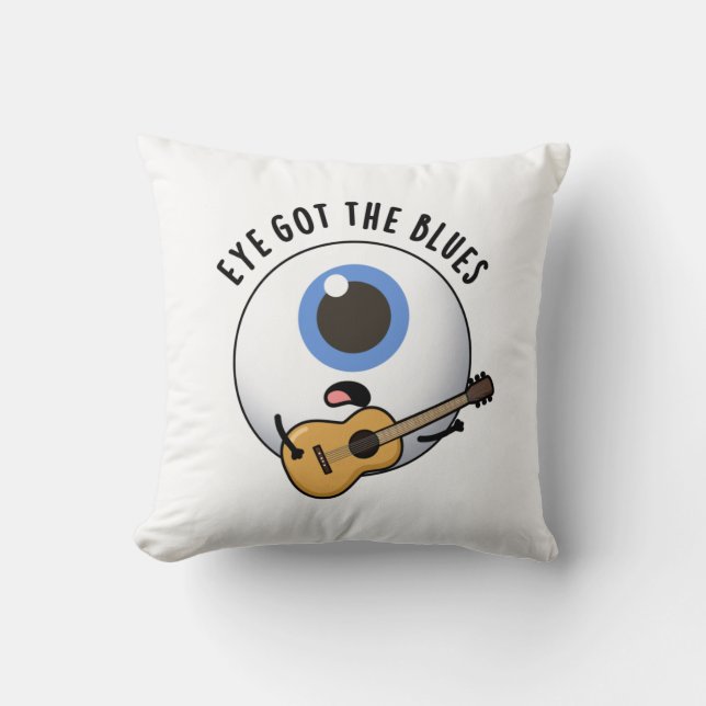 Eye Got die Blues Funny Eyeball Music Puff Kissen (Vorderseite)