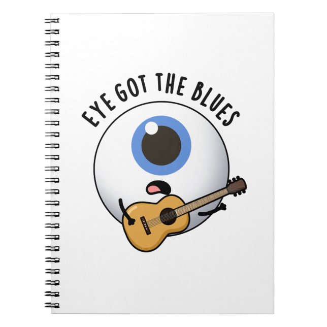 Eye Got die Blues Niedlich Eyeball Music Puff Notizblock (Vorderseite)