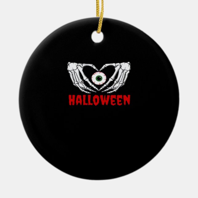 Eye Halloween - Skeleton Hands Herz Keramik Ornament (Vorne)