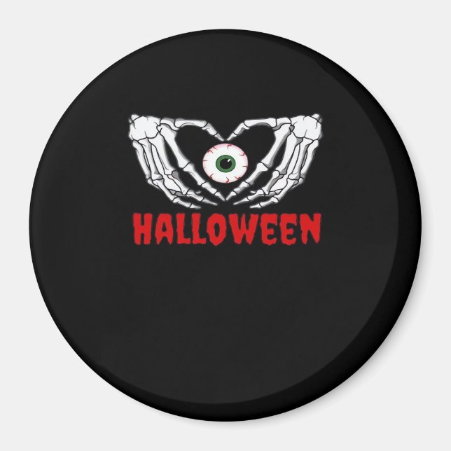 Eye Halloween - Skeleton Hands Herz Magnet (Vorne)