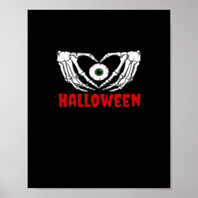 Eye Halloween - Skeleton Hands Herz Poster (Vorne)