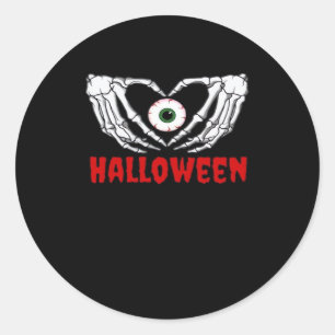 Eye Halloween - Skeleton Hands Herz Runder Aufkleber