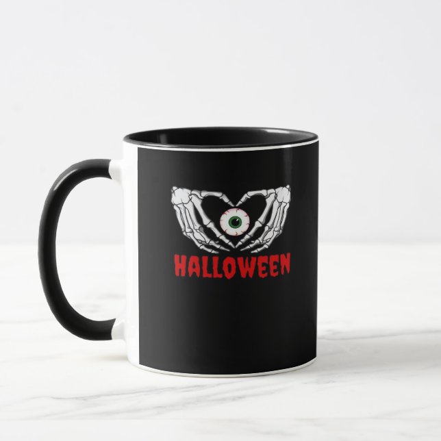 Eye Halloween - Skeleton Hands Herz Tasse (Links)