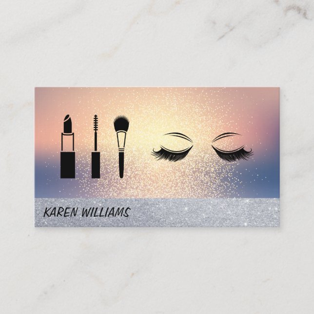 Eye Lash Glitzer | Makeup Artist Visitenkarte (Vorderseite)