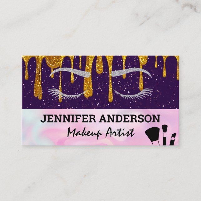 Eye Lashes | GLITZER TROPFEN | Makeup Brushes Treuekarte (Vorderseite)