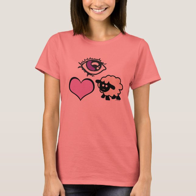 Eye Liebe Ewe T-Shirt (Vorderseite)