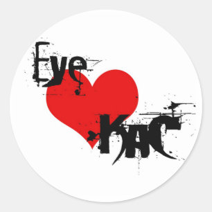 EYE LIEBE KaC STicky Runder Aufkleber