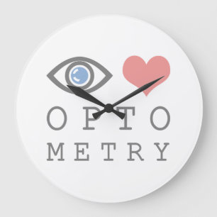Eye Love Heart Optometrie - Optiker Sehtesttafel Große Wanduhr