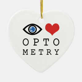 Eye Love Heart Optometry - Optometrist Eye Chart Keramikornament