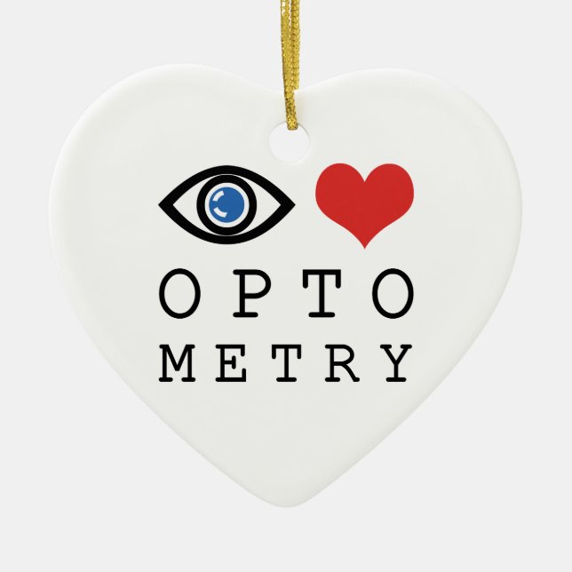 Eye Love Heart Optometry - Optometrist Eye Chart Keramikornament (Vorne)