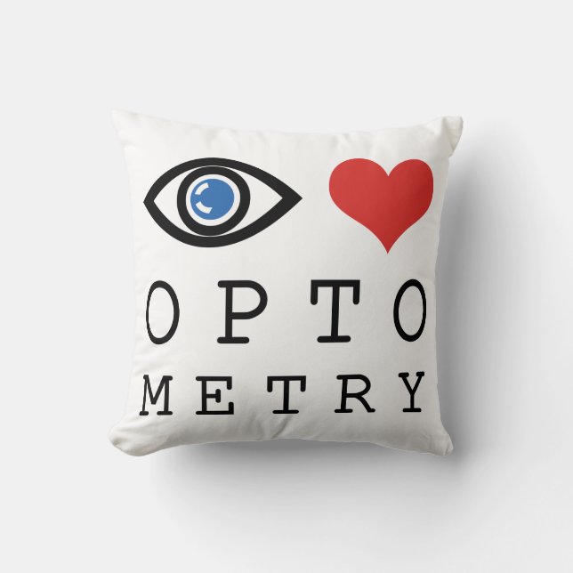 Eye Love Heart Optometry - Optometrist Eye Chart Kissen (Vorderseite)