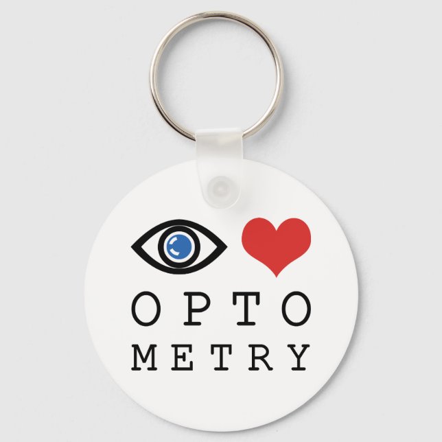 Eye Love Heart Optometry - Optometrist Eye Chart Schlüsselanhänger (Vorderseite)