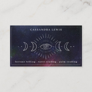 Eye Moon Phase Simple Handrawn Spiritual Healer Visitenkarte