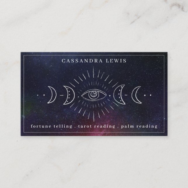 Eye Moon Phase Simple Handrawn Spiritual Healer Visitenkarte (Vorderseite)