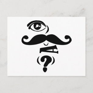 Eye Mustache U a Frage Postkarte