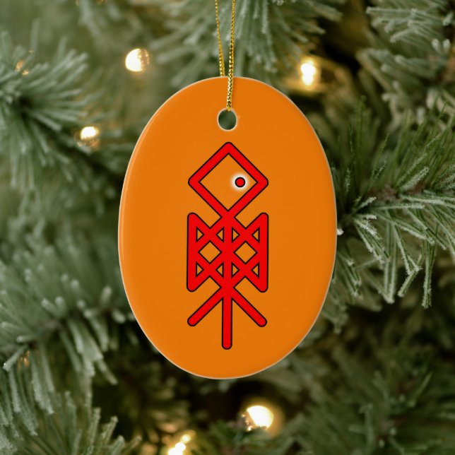 Eye of Odin Viking Bindrune Yule Keramik Ornament (Baum)