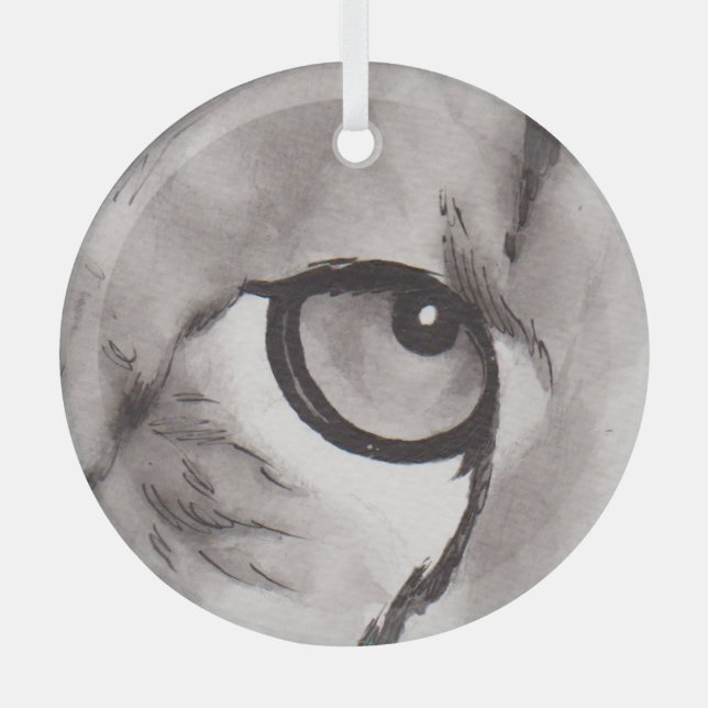 Eye of the Cheetah – Gaze Collection  Ornament Aus Glas (Vorderseite)