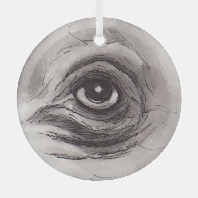 Eye of the Hippo – Gaze Collection Glass Ornament (Vorderseite)