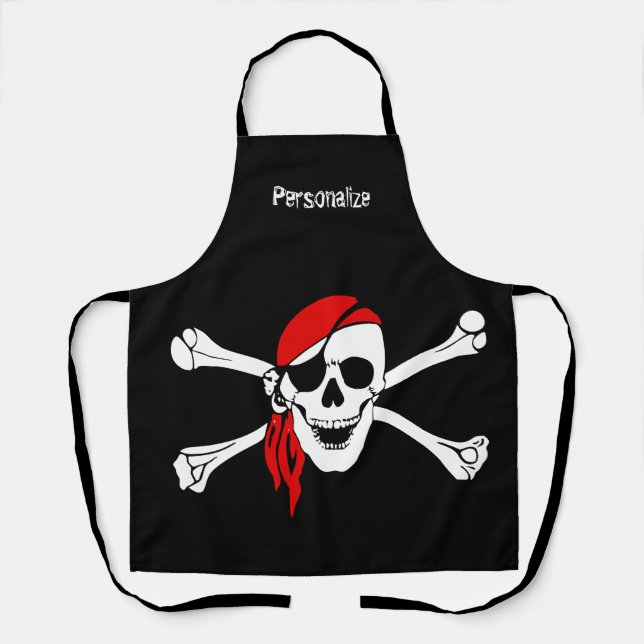 Eye-Patch für Piraten und Knochen Schürze (Vorderseite)